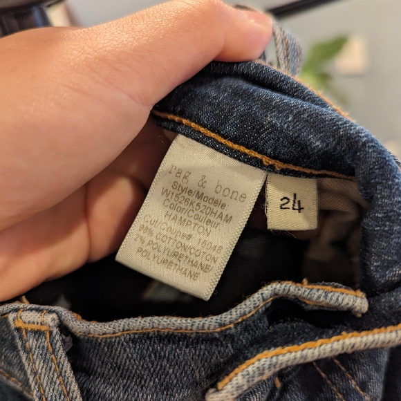 Rag & Bone Mid-Rise Capri Jeans with Asymmetrical Raw Hem - Picture 3 of 6